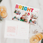 Postal Festiva El colorido y brillante año en la revisión 5 de la<br><div class="desc">Captura la alegría y la magia de la temporada de vacaciones con este año único y festivo, colorido y alegre en revisión 5 postal de festividades. Su diseño es sencillo y divertido, con una paleta de colores arcoiris de color rojo, verde, amarillo, azul, naranja y rosa, creando un ambiente vibrante...</div>