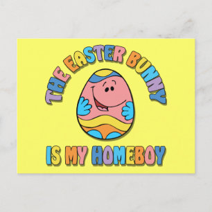 Postal Festiva El conejito de pascua es mi Homeboy