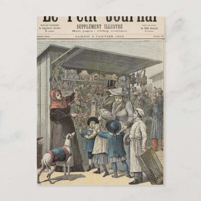 Postal Festiva El día de Año Nuevo en París (Anverso)