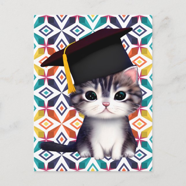 Postal Festiva El Día de Graduación de Gatos es un hito significa (Anverso)