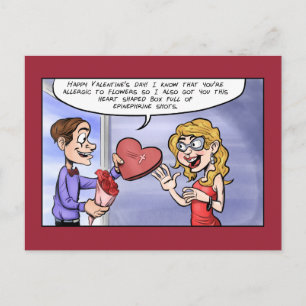 Postal Festiva El día de San Valentín alérgico