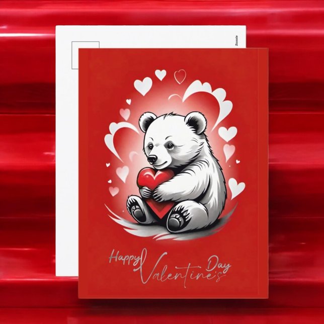 Postal Festiva El día de San Valentín con Oso Teddy rico (Subido por el creador)