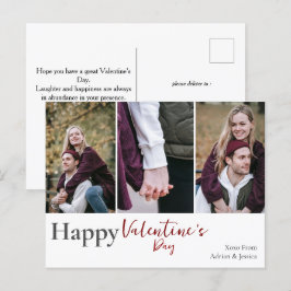 Postal Festiva El día de San Valentín de amor simple elegante par