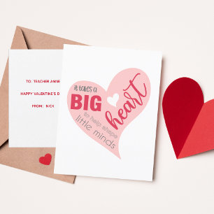 Postal Festiva El día de San Valentín de Apreciación del Profesor