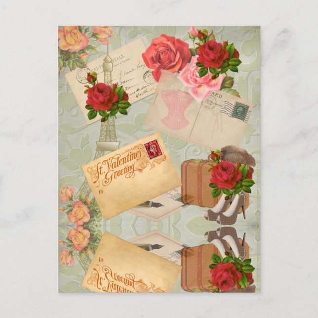 Postal Festiva El día de San Valentín de cosecha (Anverso)