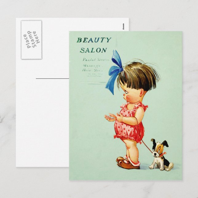 Postal Festiva El día de San Valentín de diversiones de arte vint (Anverso / Reverso)