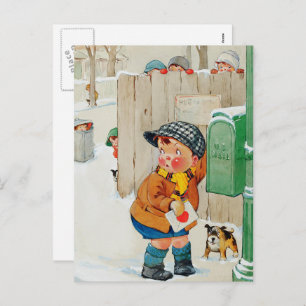 Postal Festiva El día de San Valentín de diversiones de arte vint