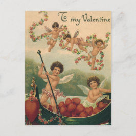 Postal Festiva El día de San Valentín de época, cantantes victori