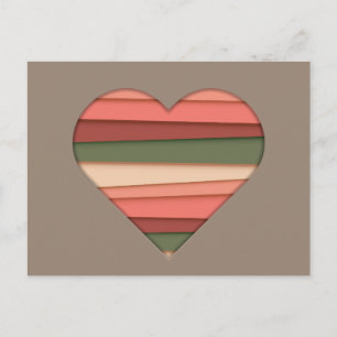Postal Festiva El día de San Valentín de Heart Love Striped