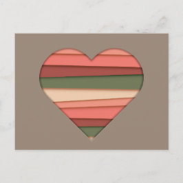 Postal Festiva El día de San Valentín de Heart Love Striped