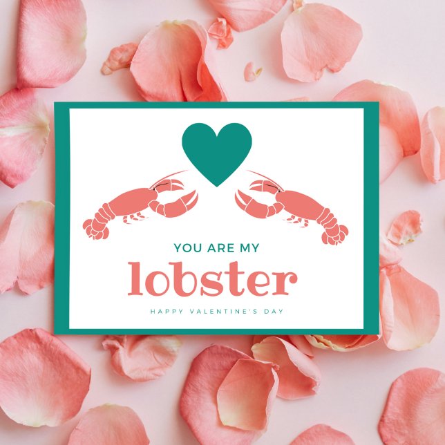 Postal Festiva El día de San Valentín de langosta (Subido por el creador)