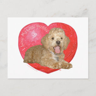 Postal Festiva El día de San Valentín de mezcla de pekinés / pood