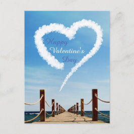 Postal Festiva El día de San Valentín de nubes de corazón de tray