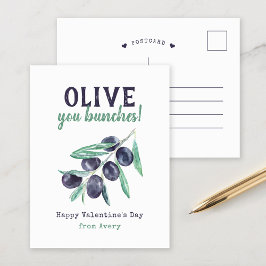 Postal Festiva El día de San Valentín De Olive You Bunches Kids