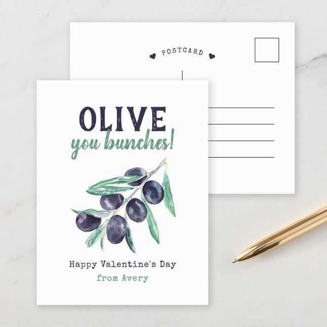 Postal Festiva El día de San Valentín De Olive You Bunches Kids (Subido por el creador)