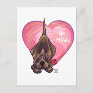 Postal Festiva El día de San Valentín de perro de Hound