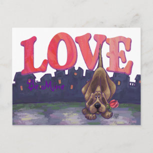 Postal Festiva El día de San Valentín de perro de Hound
