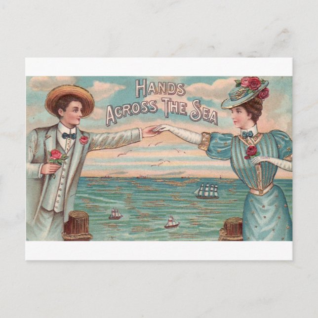Postal Festiva El día de San Valentín de Romance de Larga Distanc (Anverso)