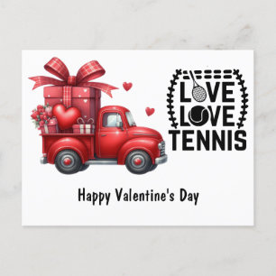 Postal Festiva El día de San Valentín de tenis con amor