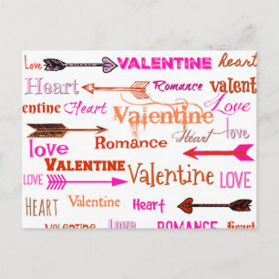 Postal Festiva El día de San Valentín de tipografía