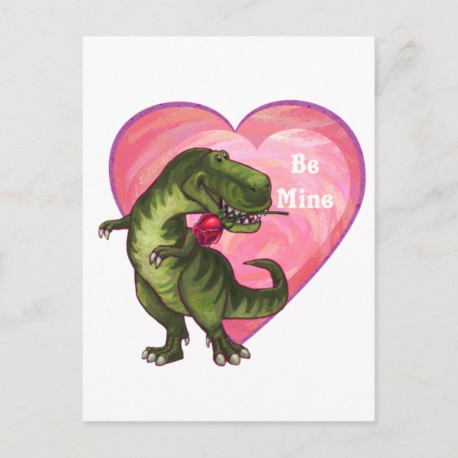 Postal Festiva El día de San Valentín de Tyrannosaurus (Anverso)