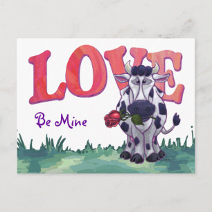 Postal Festiva El día de San Valentín de vaca