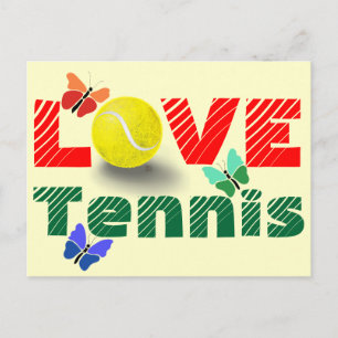 Postal Festiva El día de San Valentín del amor del tenis