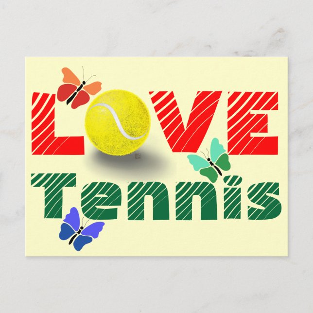 Postal Festiva El día de San Valentín del amor del tenis (Anverso)