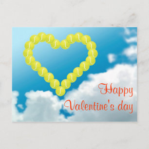 Postal Festiva El día de San Valentín del corazón del tenis