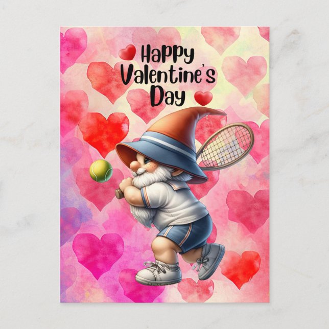Postal Festiva EL DÍA DE SAN VALENTÍN del TENIS al jugador con am (Anverso)