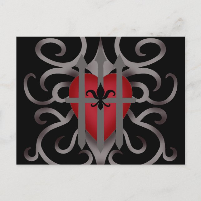 Postal Festiva El día de San Valentín encarcelado gótico del (Anverso)