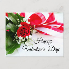 Postal Festiva El día de San Valentín feliz de los rosas rojos