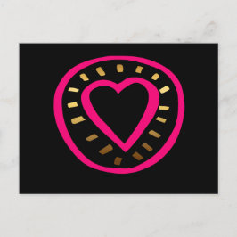Postal Festiva El día de San Valentín moderno de corazón rosado n