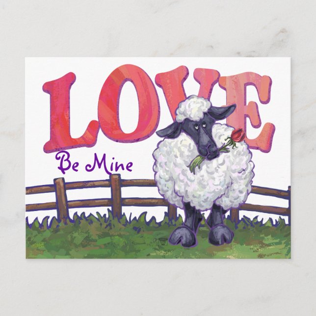 Postal Festiva El día de San Valentín ovino (Anverso)