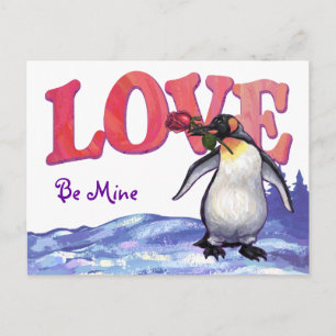Postal Festiva El día de San Valentín Penguin