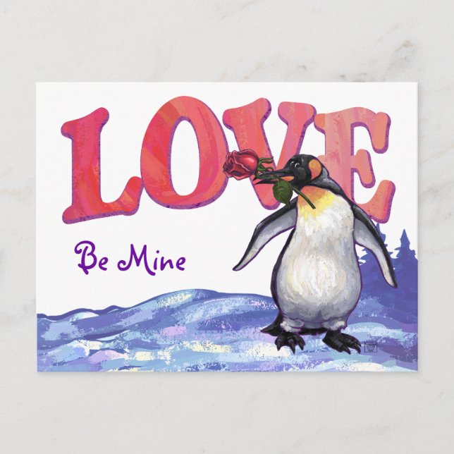 Postal Festiva El día de San Valentín Penguin (Anverso)