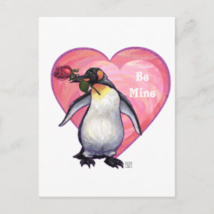 Postal Festiva El día de San Valentín Penguin