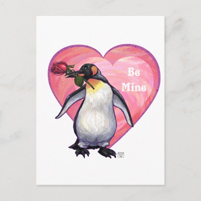Postal Festiva El día de San Valentín Penguin (Anverso)