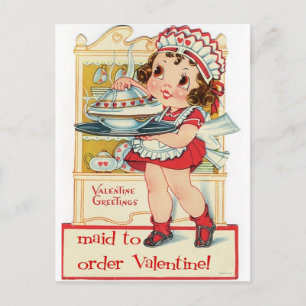 Postal Festiva El día de San Valentín retro