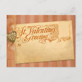 Postal Festiva El día de San Valentín Saludo Antiguo Vintage