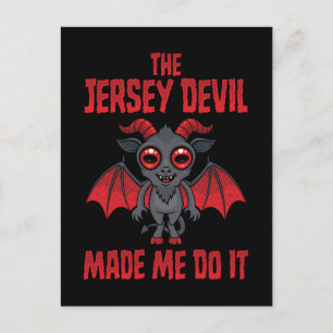 Postal Festiva El Diablo de Jersey Me Hizo Hacerlo