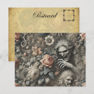 Postal Festiva El diseño gótico victoriano grises