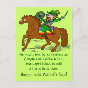 Postal Festiva El divertido Lepre Khan St Patrick's Day