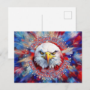 Postal Festiva El Espíritu De 1776, 2026 Águila Roja de Fuegos Ar