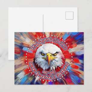 Postal Festiva El Espíritu De 1776, 2026 Águila Roja de Fuegos Ar