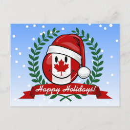 Postal Festiva El estilo de los Navidades de bandera de Canadá