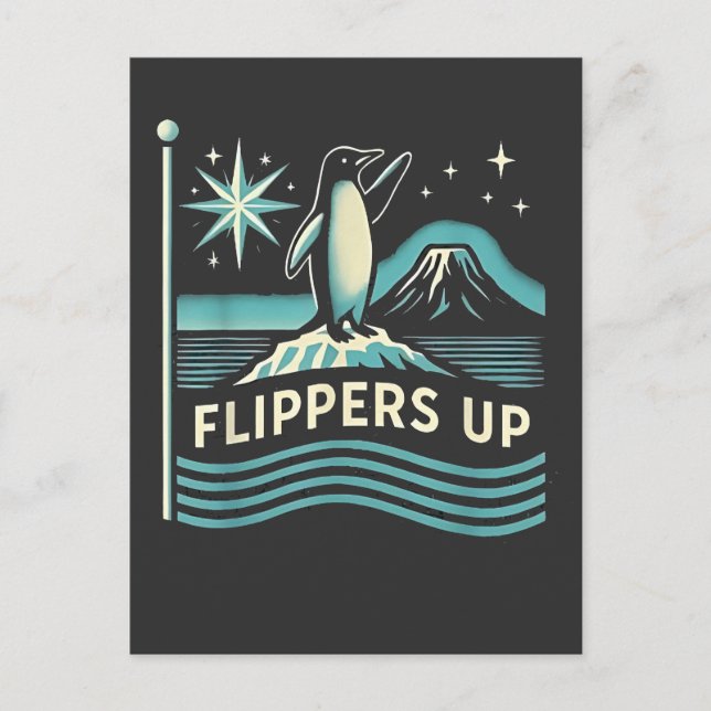 Postal Festiva El extraño pingüino resiste la protesta contra los (Anverso)