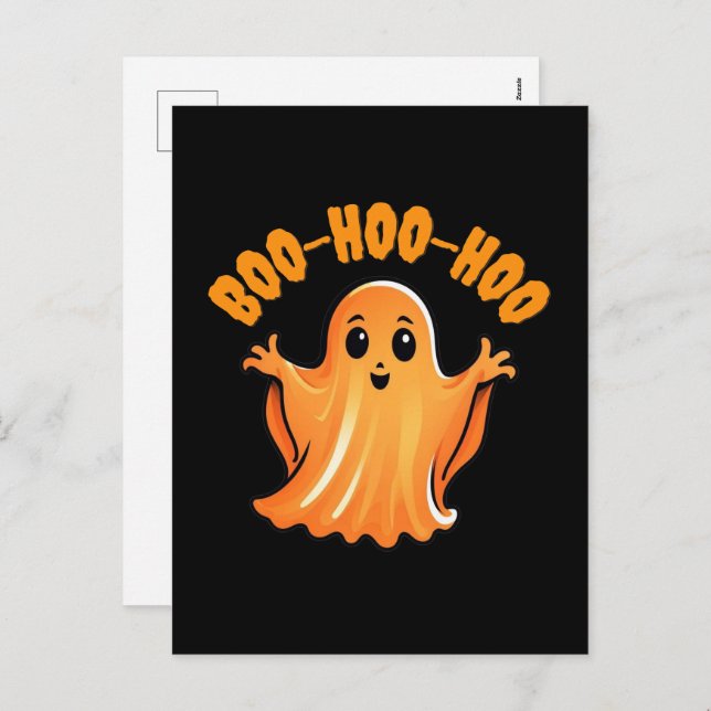 Postal Festiva El fantasma de Halloween asusta (Anverso / Reverso)