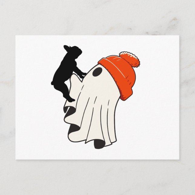 Postal Festiva El fantasma del Bulldog francés (Anverso)