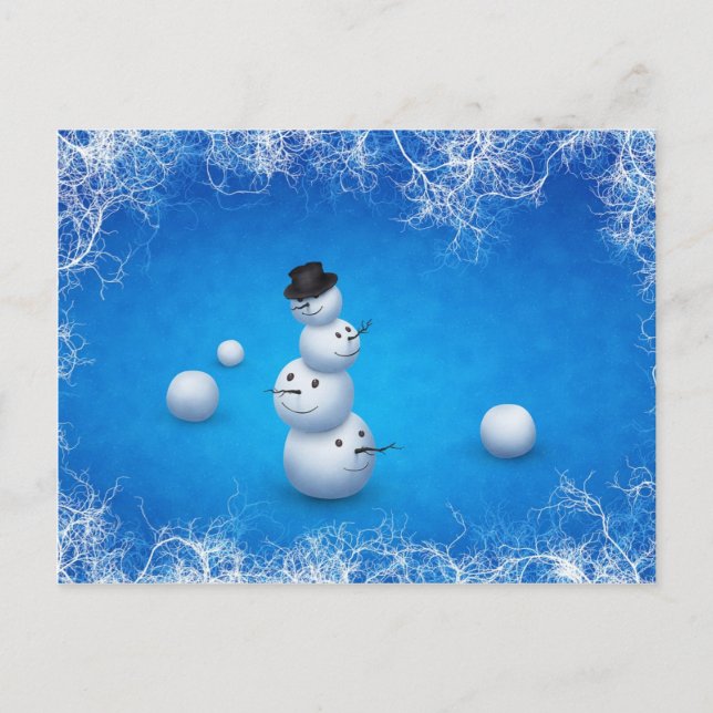 Postal Festiva El Feliz Snowman (Anverso)